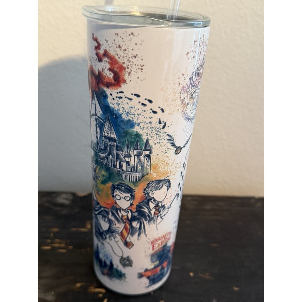 Harry Potter 20oz Skinny Tumbler Hogwarts 9 3/4 Solemnly Swear Cup w/ Straw